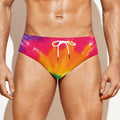 Colorful Spiral Tie Dye Print Men's Swim Briefs