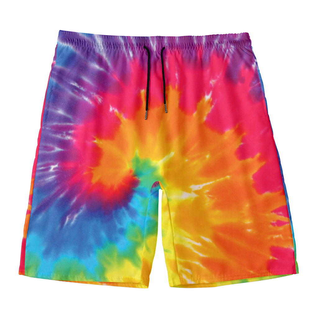 Colorful Spiral Tie Dye Print Men's Swim Trunks