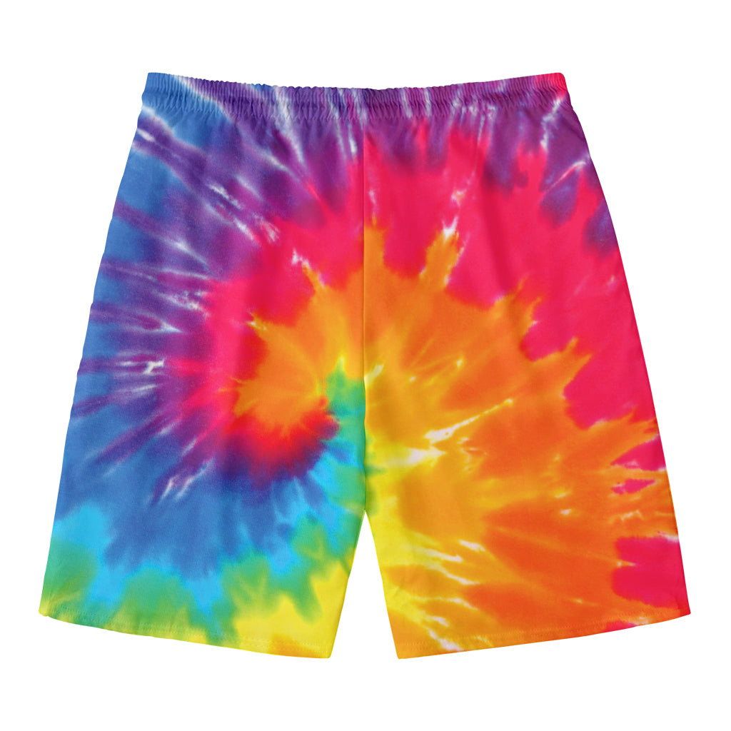 Colorful Spiral Tie Dye Print Men's Swim Trunks