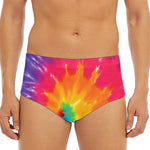 Colorful Spiral Tie Dye Print Men's Triangle Swim Briefs