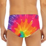 Colorful Spiral Tie Dye Print Men's Triangle Swim Briefs