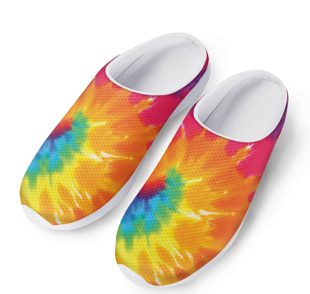 Colorful Spiral Tie Dye Print Mesh Casual Shoes