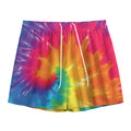 Colorful Spiral Tie Dye Print Mesh Shorts