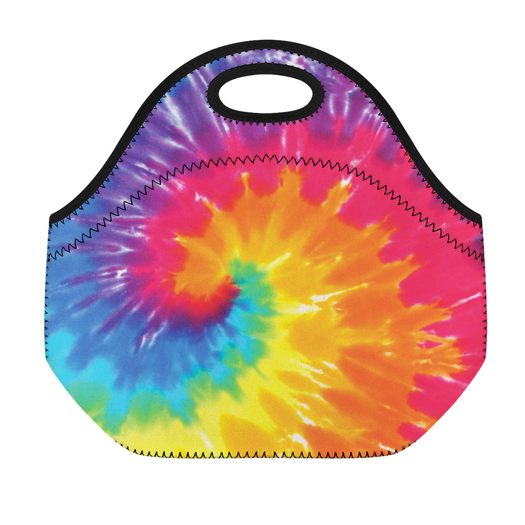 Colorful Spiral Tie Dye Print Neoprene Lunch Bag