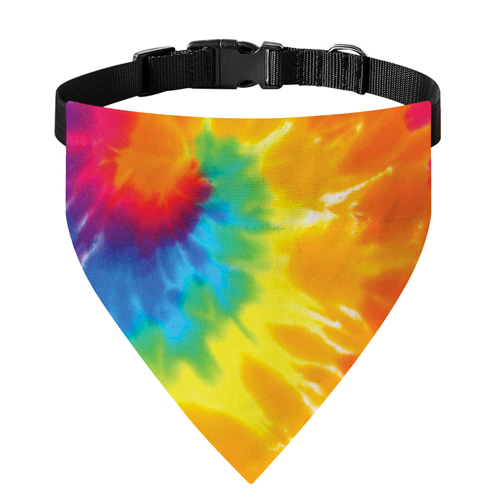 Colorful Spiral Tie Dye Print Over The Collar Dog Bandana