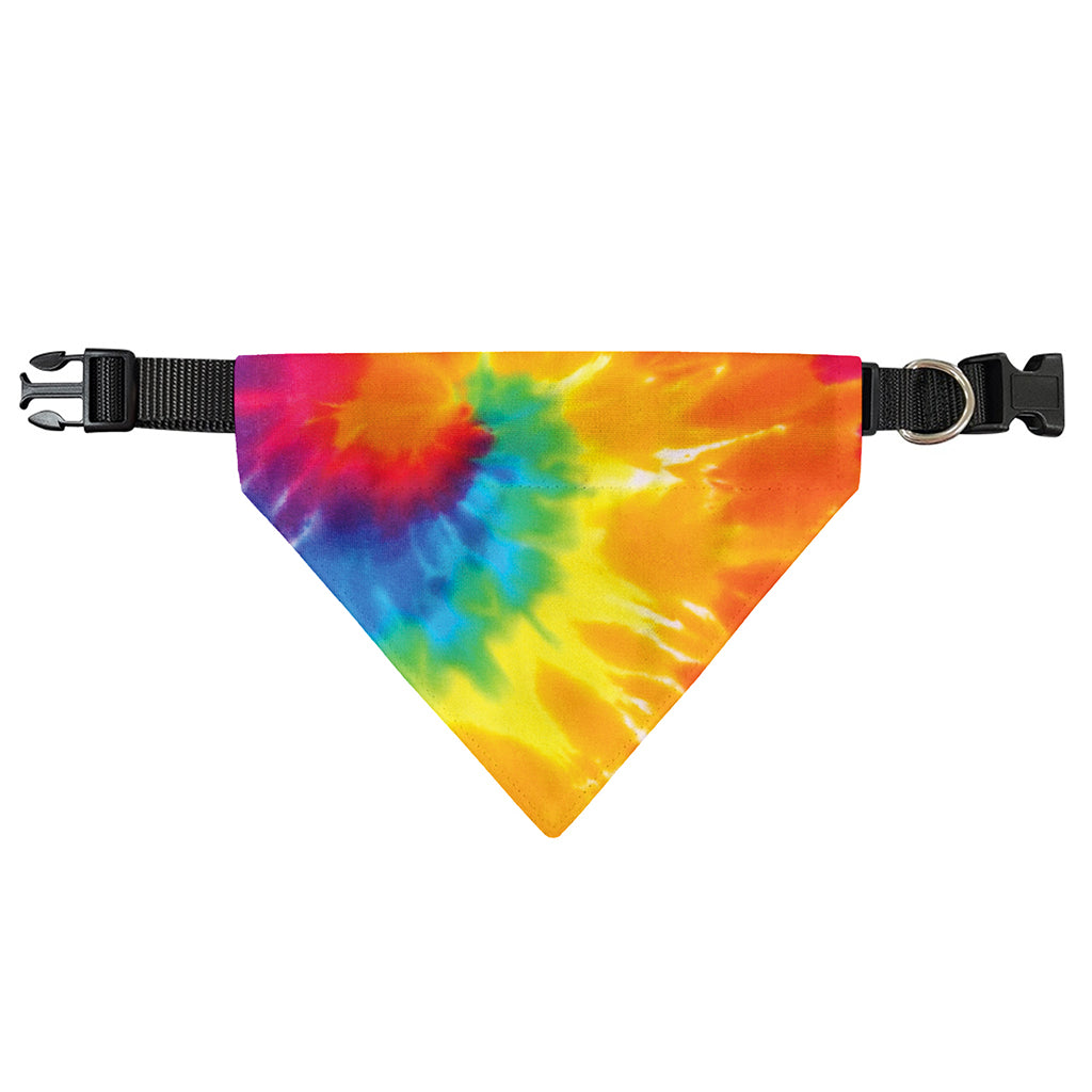 Colorful Spiral Tie Dye Print Over The Collar Dog Bandana