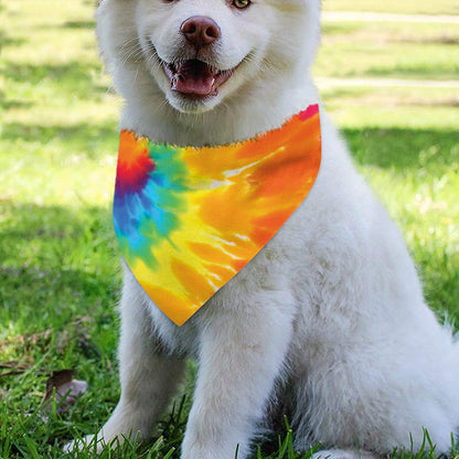 Colorful Spiral Tie Dye Print Over The Collar Dog Bandana