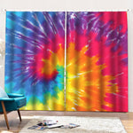 Colorful Spiral Tie Dye Print Pencil Pleat Curtains