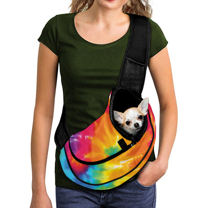 Colorful Spiral Tie Dye Print Pet Sling Carrier