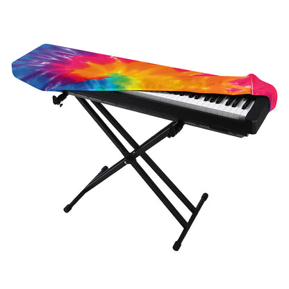 Colorful Spiral Tie Dye Print Piano Keyboard Cover