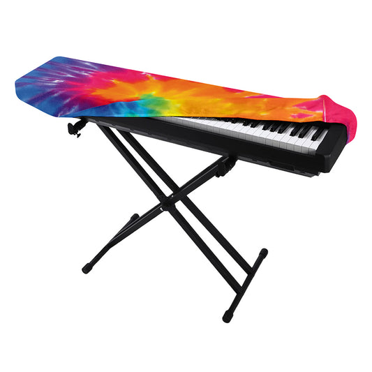 Colorful Spiral Tie Dye Print Piano Keyboard Cover