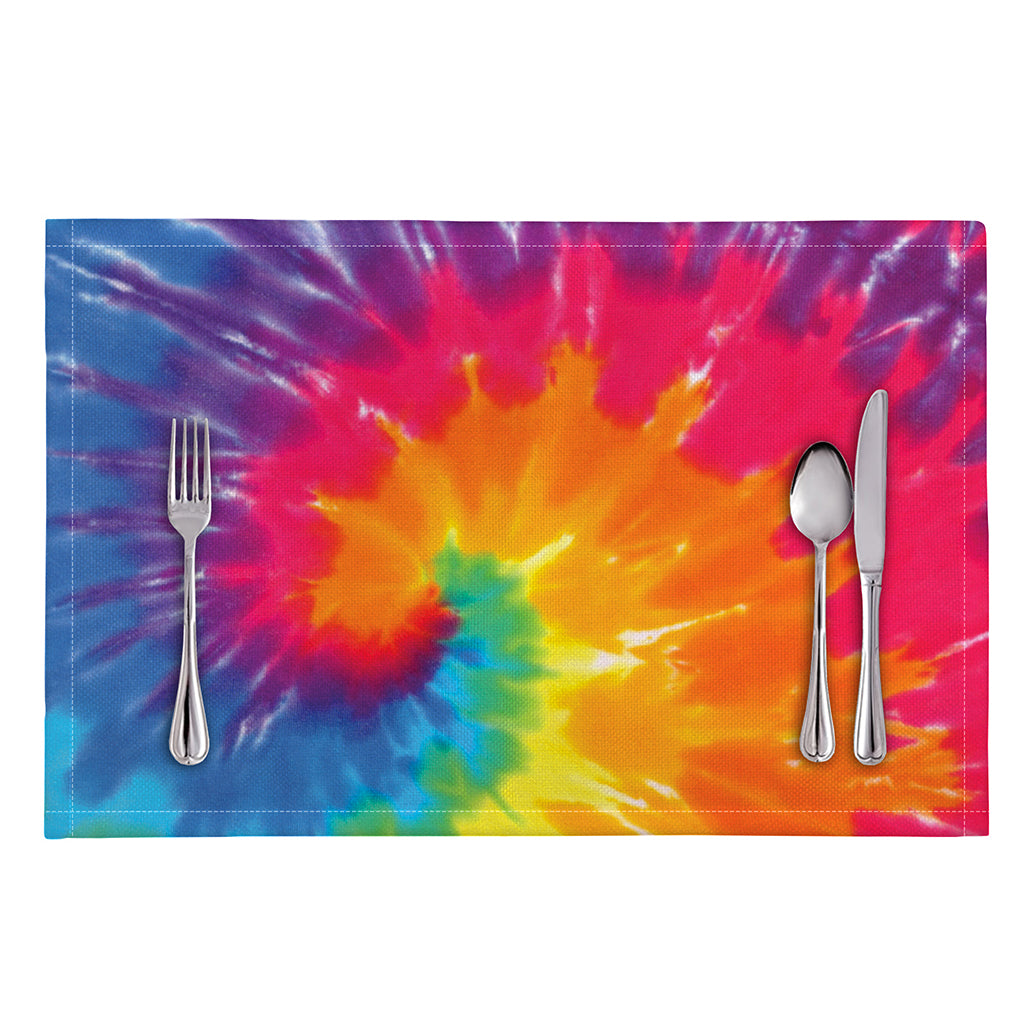 Colorful Spiral Tie Dye Print Placemat