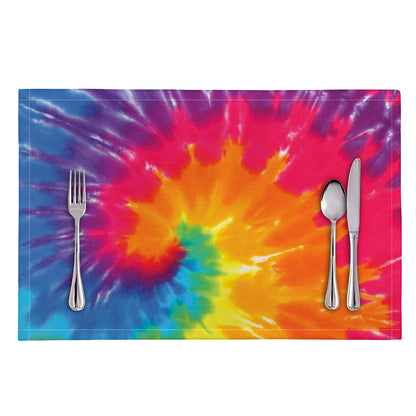 Colorful Spiral Tie Dye Print Placemat