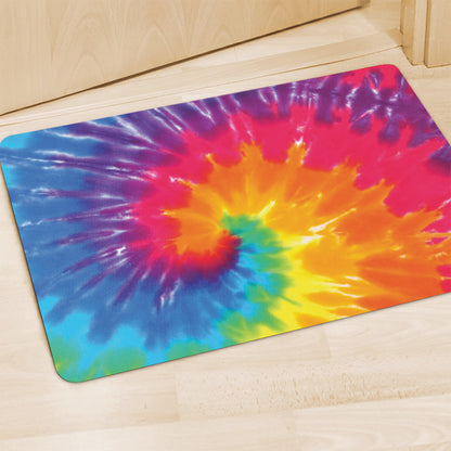 Colorful Spiral Tie Dye Print Polyester Doormat