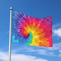 Colorful Spiral Tie Dye Print Polyester Flag