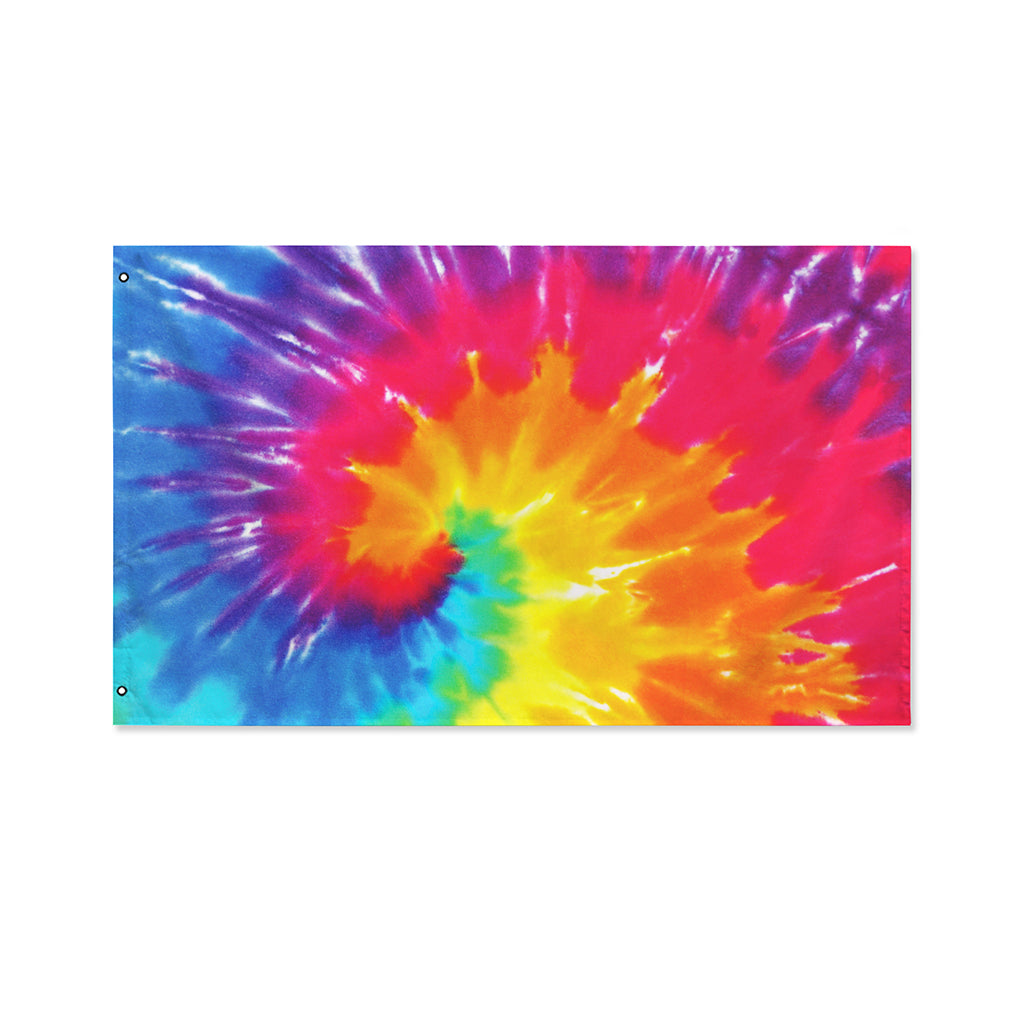 Colorful Spiral Tie Dye Print Polyester Flag