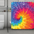 Colorful Spiral Tie Dye Print Polyester Shower Curtain