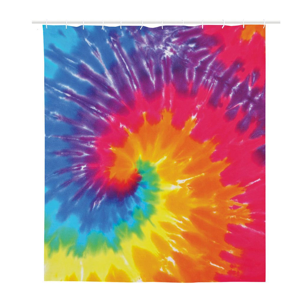 Colorful Spiral Tie Dye Print Polyester Shower Curtain