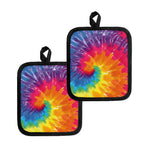 Colorful Spiral Tie Dye Print Pot Holders