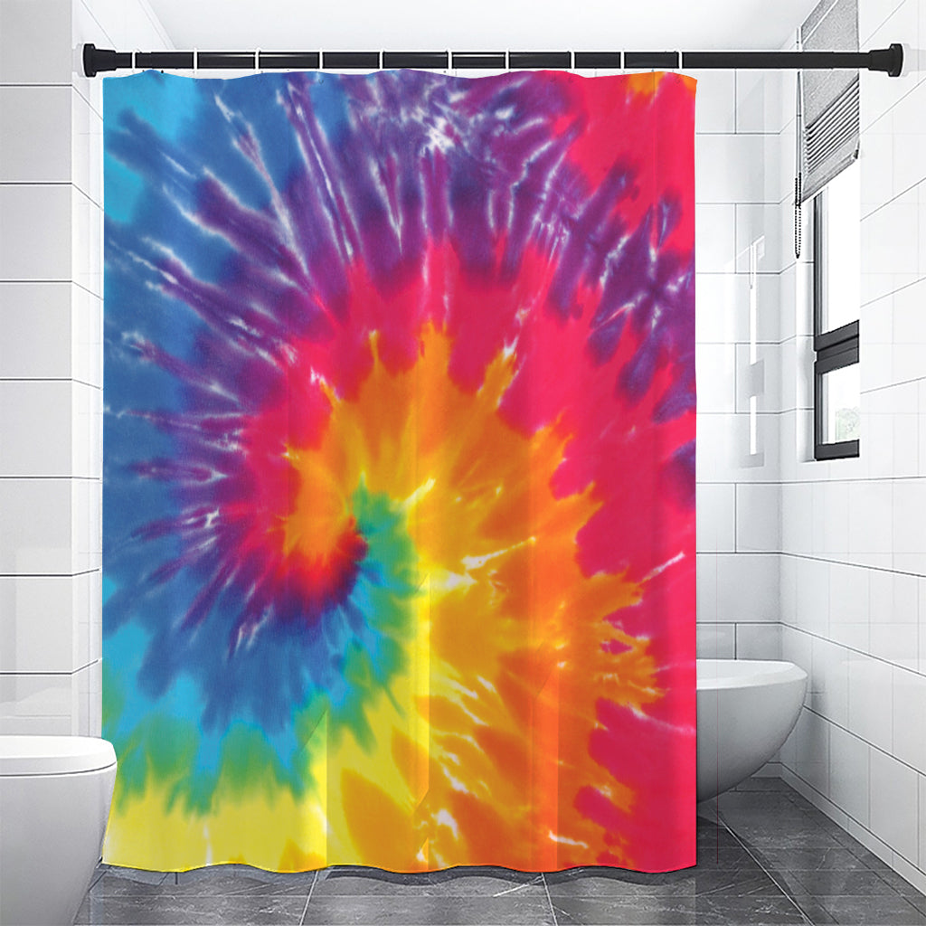 Colorful Spiral Tie Dye Print Premium Shower Curtain