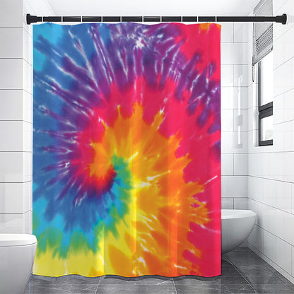 Colorful Spiral Tie Dye Print Premium Shower Curtain