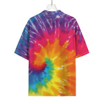 Colorful Spiral Tie Dye Print Rayon Hawaiian Shirt