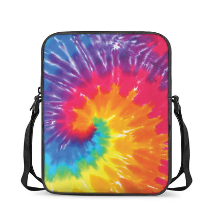 Colorful Spiral Tie Dye Print Rectangular Crossbody Bag