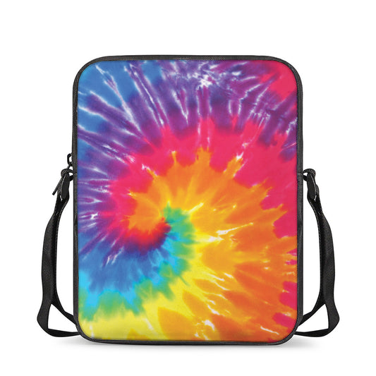 Colorful Spiral Tie Dye Print Rectangular Crossbody Bag