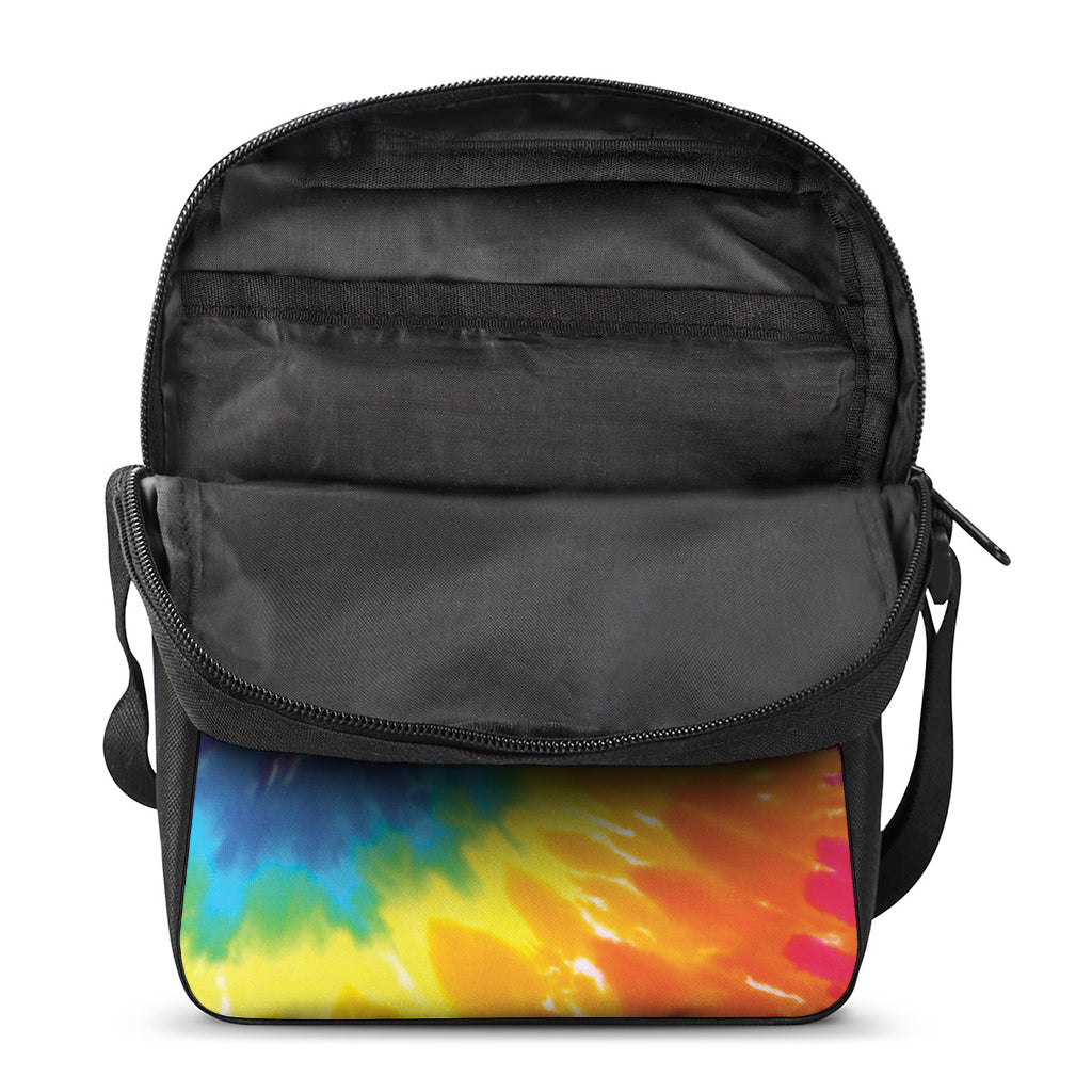 Colorful Spiral Tie Dye Print Rectangular Crossbody Bag