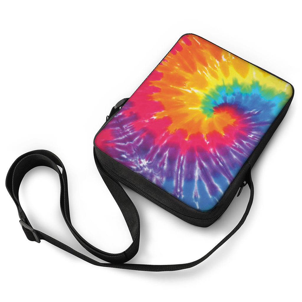 Colorful Spiral Tie Dye Print Rectangular Crossbody Bag