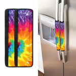 Colorful Spiral Tie Dye Print Refrigerator Handle Covers