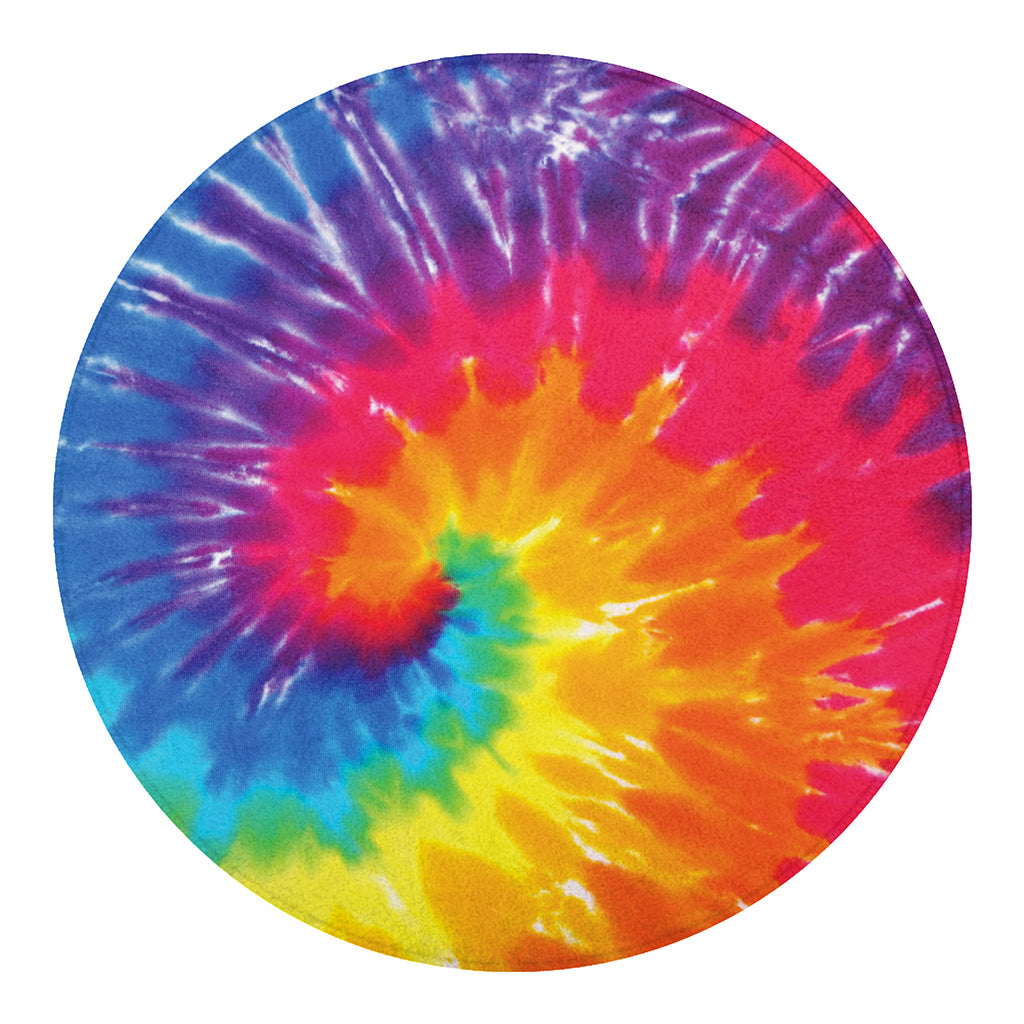 Colorful Spiral Tie Dye Print Round Blanket