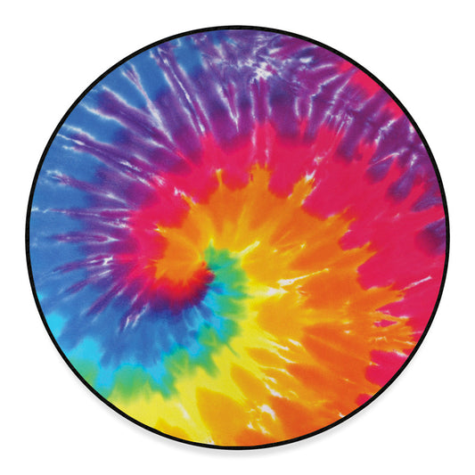 Colorful Spiral Tie Dye Print Round Floor Mat