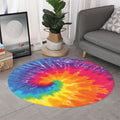 Colorful Spiral Tie Dye Print Round Rug
