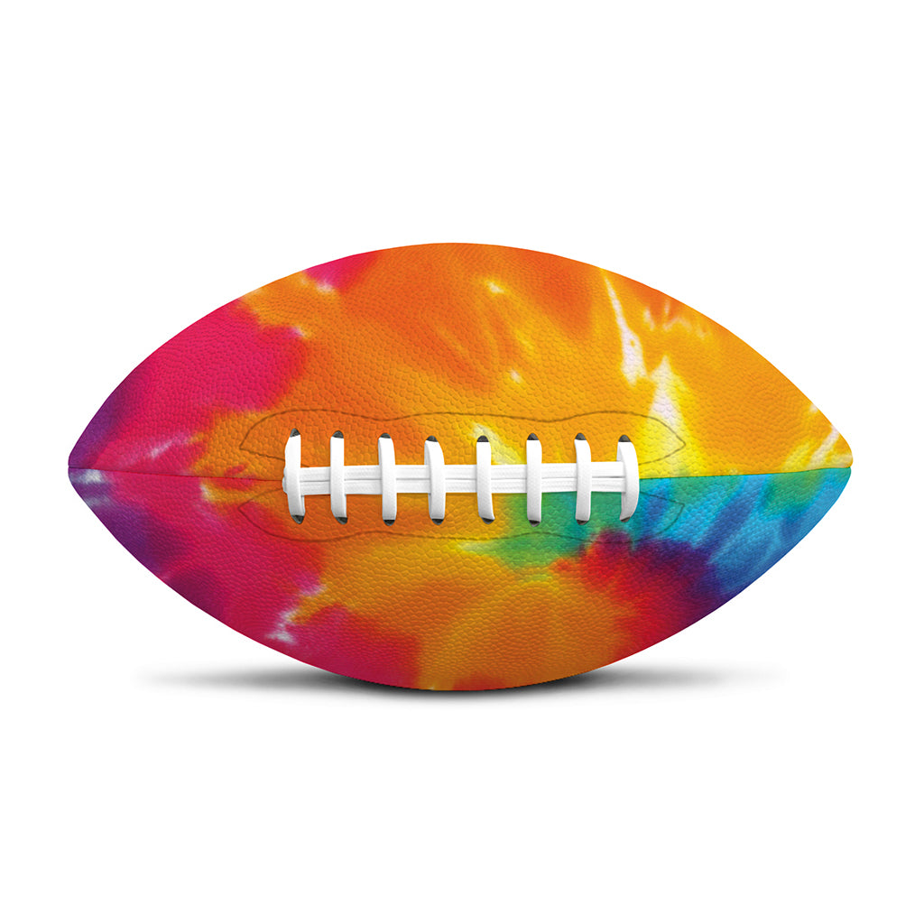 Colorful Spiral Tie Dye Print Rugby Ball