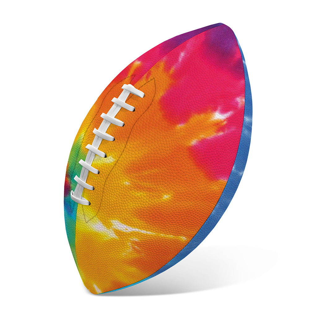 Colorful Spiral Tie Dye Print Rugby Ball