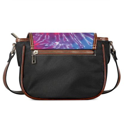 Colorful Spiral Tie Dye Print Saddle Bag