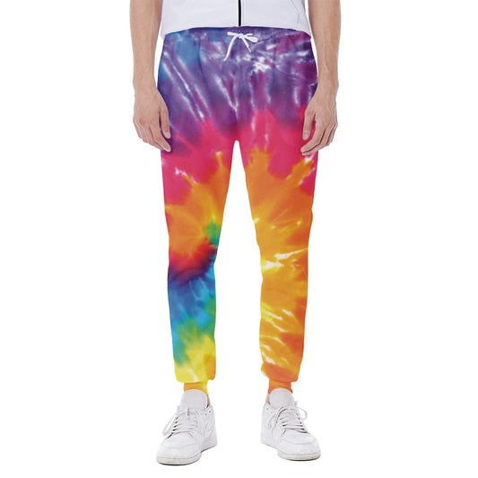 Colorful Spiral Tie Dye Print Scuba Joggers