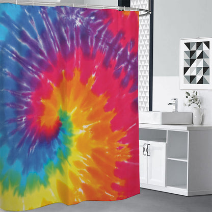 Colorful Spiral Tie Dye Print Shower Curtain