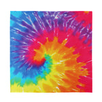 Colorful Spiral Tie Dye Print Silk Bandana