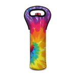 Colorful Spiral Tie Dye Print Single Neoprene Wine Tote