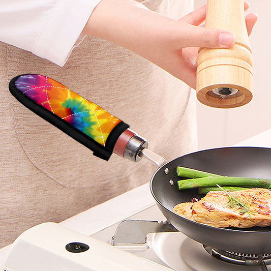 Colorful Spiral Tie Dye Print Skillet Handle Cover