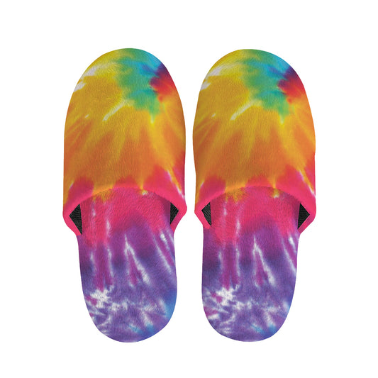 Colorful Spiral Tie Dye Print Slippers