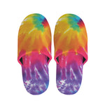 Colorful Spiral Tie Dye Print Slippers