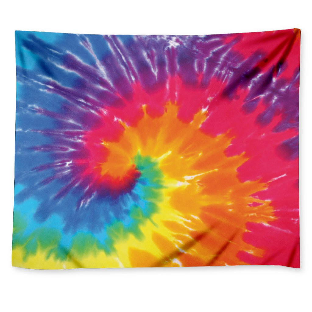 Colorful Spiral Tie Dye Print Tapestry