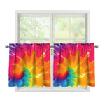 Colorful Spiral Tie Dye Print Tier Curtains