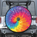 Colorful Spiral Tie Dye Print Tire Cover With Camera Hole