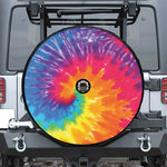 Colorful Spiral Tie Dye Print Tire Cover With Camera Hole