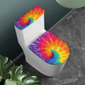 Colorful Spiral Tie Dye Print Toilet Lid And Tank Cover Set
