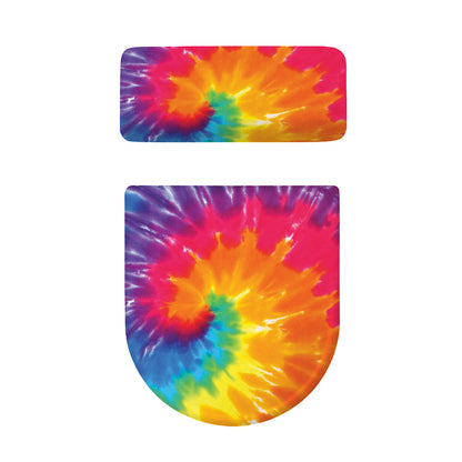 Colorful Spiral Tie Dye Print Toilet Lid And Tank Cover Set